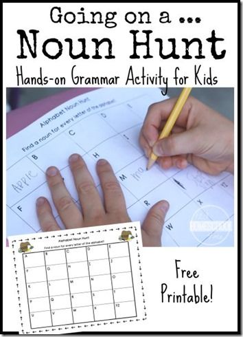 Going on a Noun Hunt - This is such a fun kids activity for Kindergarten, 1st, 2nd, 3rd grade kids to practice nouns. (FREE printable grammar activity for kids) Kindergarten Noun Activities, Second Grade Ela Activities, Fun Ela Activities, Noun Activity, 1st Grade Language Arts, Nouns First Grade, Nouns Grammar, 2nd Grade Grammar, Nouns Activities