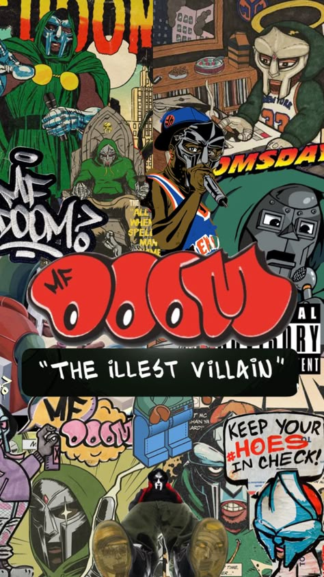 #mfdoom Graffiti Posters, Mf Doom Poster, Illest Villain, Swag Poster, Shuffle Wallpaper, Graffiti Poster, Swag Wallpaper, Album Artwork Cover Art, Hip Hop Poster