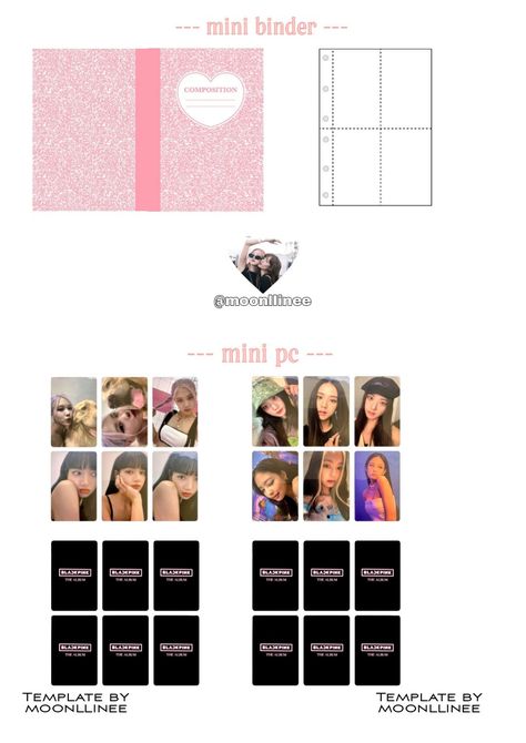 Kpop Origami, Binder Templates, Diy Mini Album, Macrame Plant Hanger Tutorial, Blackpink Square Up, Kpop Diy, Birthday Illustration, Mini Binder, Cute Laptop Stickers