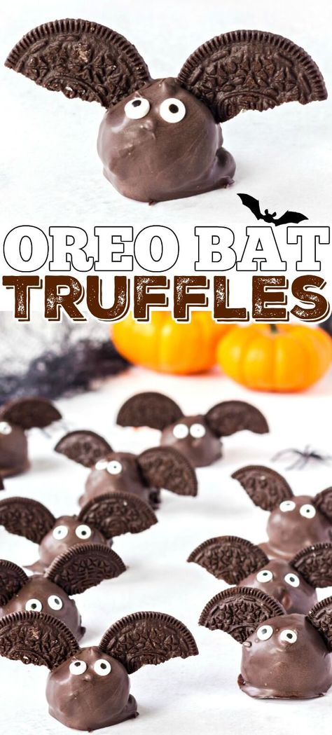 OREO BAT TRUFFLES Cream Cheese Chicken Dip, Halloween Oreo Balls, Halloween Truffles, Best Desserts Ever, Spooky Sweets, Love Bakes Good Cakes, Prek Activities, Halloween Fruit, Vegan Halloween