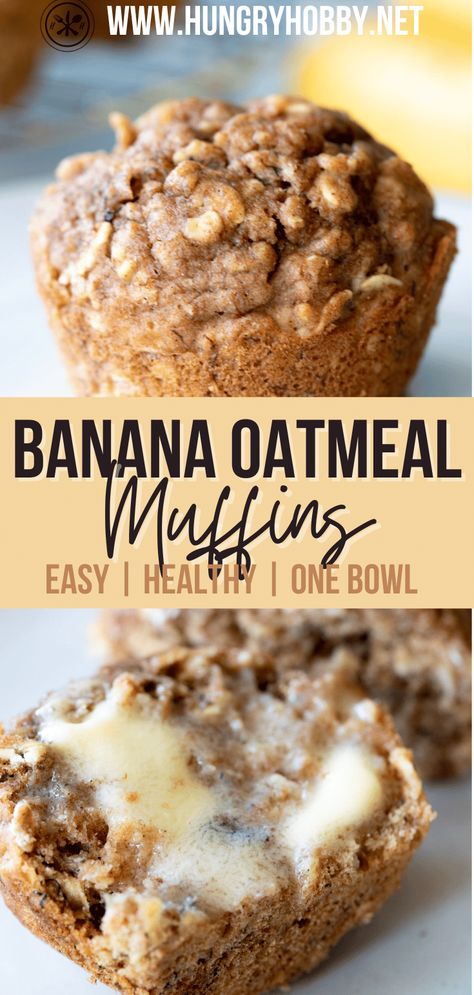 Oat Flour Banana Muffins, Resep Vegan, Banana Oatmeal Muffins, Healthy Banana Muffins, Resep Diet, Oatmeal Muffins, Banana Oatmeal, Banana Healthy, Healthy Muffins