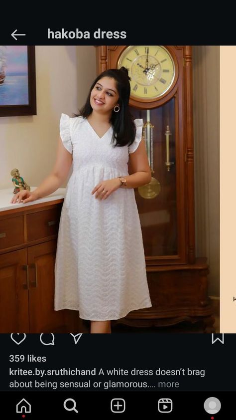 Frock Designs For Teenage Girl, Half Frocks For Teenagers, Frock Designs For Women Party, Simple Frock Designs For Girl, Half Frocks For Women, White Short Frock, White Frocks For Women, Half Frock, Simple Cotton Frocks For Women