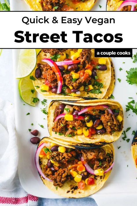 Healthy Dinner Recipes Mexican, Vegan Dinner Easy, Plant Based Salads, Tasty Tacos Recipe, Vegan Tacos Recipes, Plant Based Diet Meals, Plant Based Recipes Dinner, Quick Easy Vegan, Plantbased Recipes