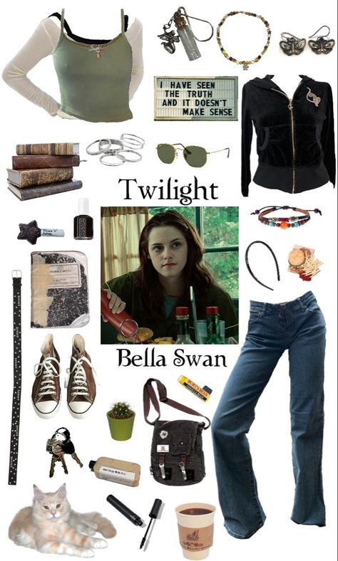 Twilight Themed Outfits, Twilight Aesthetic Outfit Summer, Bella Swan Makeup, Twilight Inspired Outfits, Twilight Fashion, Twilight Outfits Alice Cullen, Bella Swan Wardrobe, Outfits Inspired By Twilight, Twilight Aesthetic Outfit