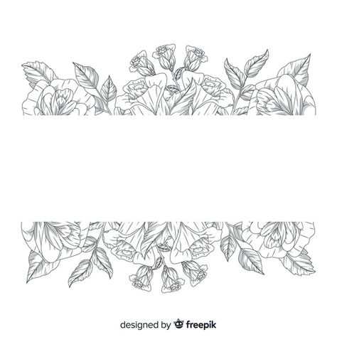 Realistic hand drawn flowers with blank ... | Free Vector #Freepik #freevector #banner #flower #vintage #floral Monochromatic Watercolor, Vintage Flower Backgrounds, Banner Flower, Floral Print Background, Blank Banner, Wedding Logo Monogram, Tropical Background, Vintage Flowers Wallpaper, Drawn Flowers