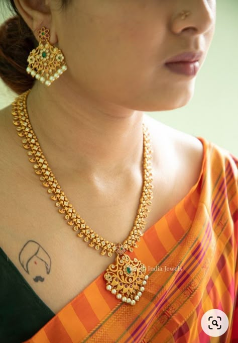 Kasula Peru, Indian Temple Jewellery, Simple Long Necklace, One Gram Gold Jewellery, Gold Jewellery Collection, South Indian Temple, Jewellery Kundan, Gold Jewels Design, Neck Pieces Jewelry