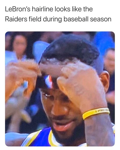 Lebron Hairline, Nba Funny, Funny Sports Memes, Nfl Memes, Sports Memes, Baseball Season, Sports Humor, Round Sunglass Men, Mirrored Sunglasses Men