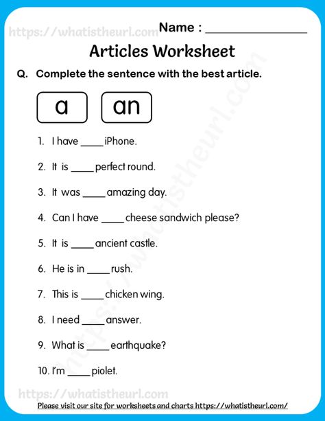 Articles Worksheet, Worksheets For Class 1, English Grammar Exercises, English Grammar For Kids, Grammar English, Kindergarten Phonics Worksheets, Worksheets For Grade 3, Grammar For Kids, Reading Comprehension Lessons