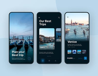 Travel Mobile App Design, Travel Apps Design, Gallery Ui Design, Travel App Ui Design, Mobile App Design Templates, Travel App Design, Trip Planner App, Mobile App Ui Design, Travel Website Design