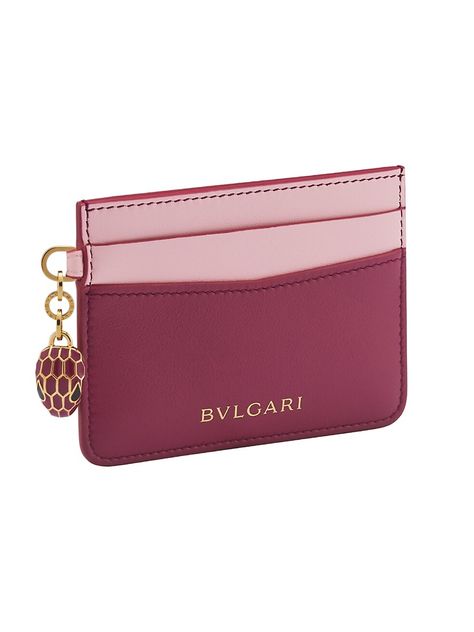 Bvlgari Wallet, Wallet Craft, Bvlgari Serpenti, Casual Short Sleeve Dress, Red Wallet, Girly Bags, Leather Card Case, Fancy Bags, Bvlgari Bags