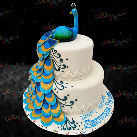 You Need To Enable Javascript To Run This Website. D83 Peacock Cakes, Peacock Cake, Doll Birthday Cake, Chennai, Birthday Cakes, Birthday Cake, Baking, Square, Cake