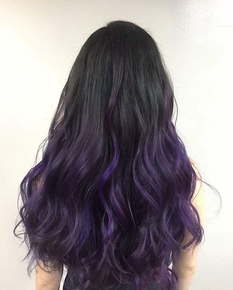 Next Day Hair, Blue Hair Dark, Purple Hair Highlights, Light Purple Hair, Dyed Hair Pastel, Hair Tint, Hair Inspiration Long, Dark Hair With Highlights, Hair Streaks