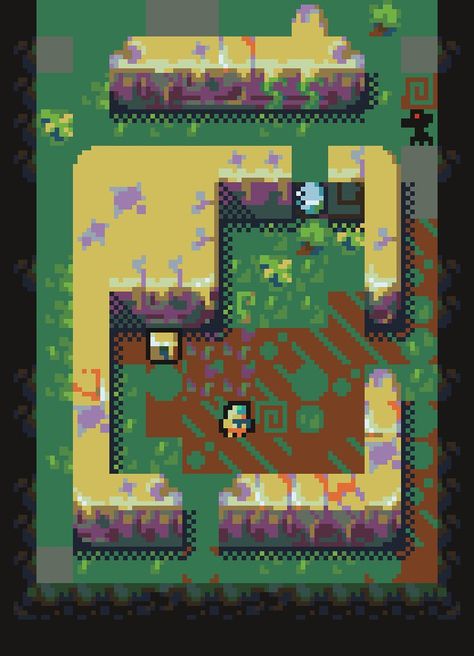 8x8 Pixel Art, Pixel Environment, Jungle Ruins, Top Down Game, Indie Game Art, Pixel Art Characters, Pixel Games, Pixel Art Design, Art Characters