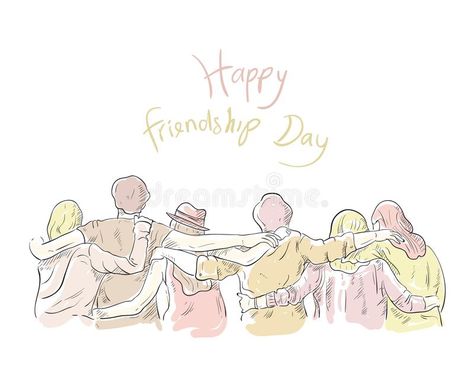 Friendship day background with togetherness. Hand drawing. Greeting, poster, ban #Sponsored , #sponsored, #Sponsored, #background, #Friendship, #poster, #togetherness Friendship Poster Design, Friendship Day Illustration, Friendship Day Poster, Friendship Day Drawing, Friendship Day Background, Friendship Poster, Valentine Poster, Greeting Poster, Illustration Colorful