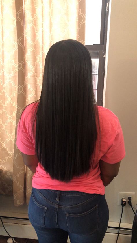 Long Hair Goals Black Women, Waist Length Relaxed Hair, Long Straight Natural Hair Black Women, Natural Long Hair Black Women Straight, Black Woman Hair Growth, Black Natural Long Hair, Relaxed Long Hair, Long Straight Hair Black Women Natural, Long Healthy Hair Black Women