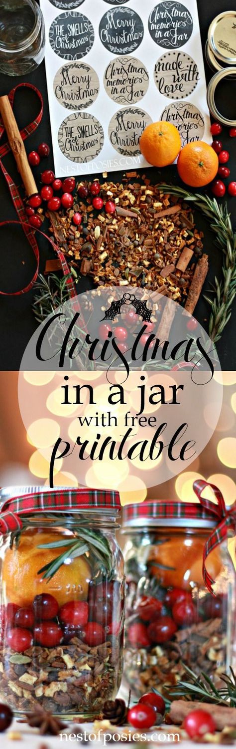 These Christmas Jar Mulling Spices make the most beautiful gifts. With a free printable to place on top of your jar these mulling spices will be a favorite Christmas In A Jar, Diy Gifts In A Jar, Cookie Mixes, Gifts Homemade, Mulling Spices, Xmas Deco, Homemade Diy, Mason Jar Gifts, Christmas Jars