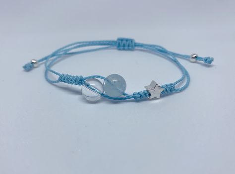 Excited to share this item from my #etsy shop: Aquamarine and clear quartz bracelet, sterling silver star , waterproof bracelet , march birthstone String Bead Bracelet, Clear Quartz Bracelet, Lucky Charm Bracelet, Amazonite Bracelet, Bracelets Design, Diy Bracelets Easy, Kawaii Jewelry, Diy Bracelets Patterns, Beads Bracelet Design