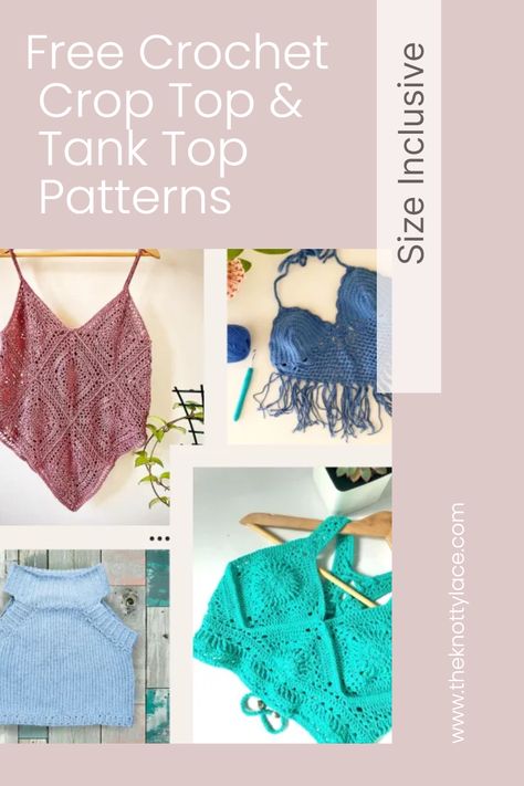 Check out this modern Free Crochet Crop Top & Tank Top Patterns that come in all sizes. Try something new this summer! Video tutorial available. Crochet Video Tutorials, Crochet Tank Top Pattern, Crochet Vest Pattern Free, Crochet Halter Top Pattern, Crochet Baby Poncho, Halter Top Pattern, Vest Pattern Free, Summer Top Pattern, Crochet Tank Tops