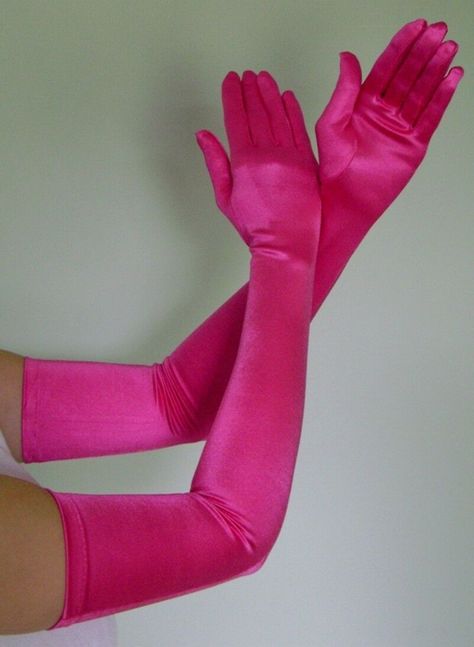 Satin Gloves, Pink Gloves, Evening Gloves, Catty Noir, Barbie Theme, Diy Vetement, Barbie Birthday, Barbie Party, Pink Parties