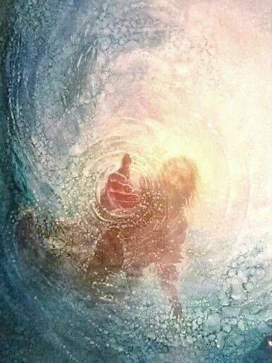 This is beautiful. Jesus Christ's hand is outstretched no matter how deep we get or how drowned we feel. Prophetic Art, Jesus Loves Me, Christian Art, Jesus Loves, God Is Good, Holy Spirit, Gods Love, Christian Quotes, Jesus Christ