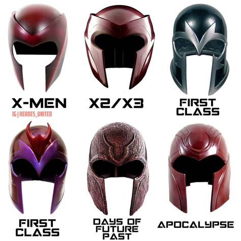 Which is your favorite design of Magneto's helmet? First Class 😍 Magneto Helmet, Steampunk Helmet, Daft Punk Helmet, Helmet Tattoo, Darth Vader Helmet, Xmen Art, X Men Evolution, Marvel Xmen, Marvel Comic Universe