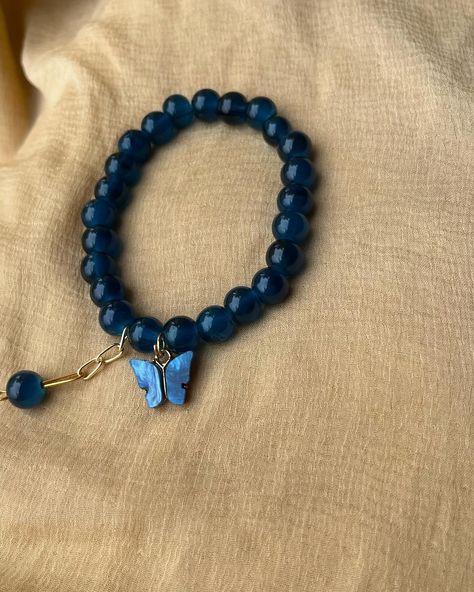 Cute Dark blue butterfly with hanging beaded bracelet Available DM TO ORDER . . . . #bracelets #cute #trending #butterfly #darkblue #beadedjewelry #handmadewithlove #jewelry #luxepearl #womenownedbusiness #smallbusiness Dark Blue Butterfly, Bracelets Butterfly, Butterfly Bracelets, Bracelet With Beads, Bracelets Cute, Butterfly Blue, Butterfly Bracelet, Blue Butterfly, Beaded Bracelet