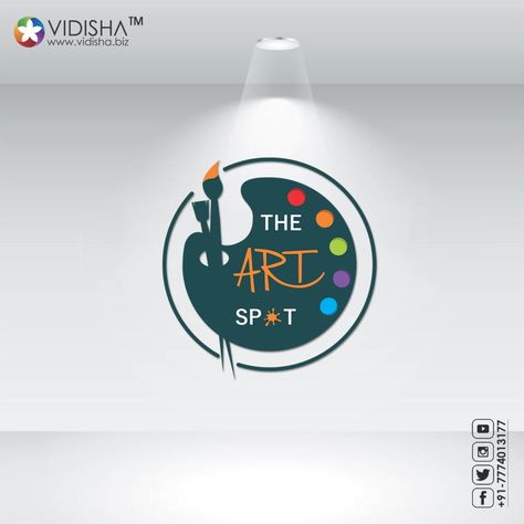 Logo Design for Art Studio and classes To know more visit www.vidisha.biz #theartspot #artsport #artlogo #logodesigner #logodesigns #vidishabiz #branding #artstudio #hobbyclass #hobbyartist Digital Art Logo Ideas, Art Shop Logo Ideas, Art School Logo Design Ideas, Logo For Art Studio, Art Logo Design Ideas Creative, Art Painting Logo Design, Art Store Logo, Painting Logo Design Ideas, Logo For Art Page