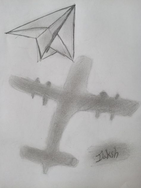 Aeroplane Sketch, Aeroplane Drawing, Airplane Sketch, Cool Pencil Drawings, Sketches Tutorial, Sketch Ideas, Paper Plane, Beautiful Landscape Wallpaper, Landscape Wallpaper