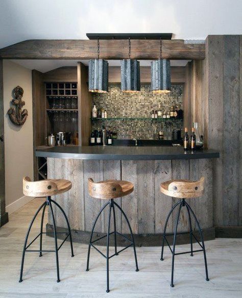 From distressed wood to stone and brick, discover the top 70 best rustic bar ideas. Explore cool vintage home interior designs for sipping down drinks. Cabinet Detail, Bar Mini, Modern Home Bar, Home Bar Design, Diy Home Bar, Rustic Home Interiors, Rustic Bar, Furniture Cabinet, Home Bar Designs