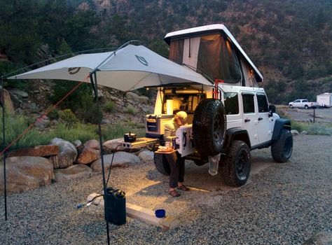 Ursa Minor Pop-Top Jeep JK - Page 97 - Expedition Portal Jeep Wrangler Camp Kitchen, Camping In Jeep, Jeep Camping Ideas, Overlanding Jeep, 97 Jeep Wrangler, Wrangler Camping, Jeep Wrangler Camper, Jeep Tent, Jeep Wrangler Camping