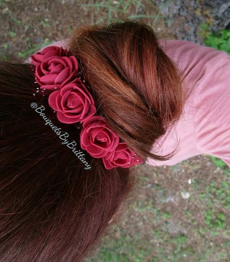 Dance Bun, Flower Hair Bun, Ballet Bun Wrap, Festival Flower Crown, Ballerina Hair, Ballerina Flower, Flower Bun, Ballet Bun, Ballerina Bun