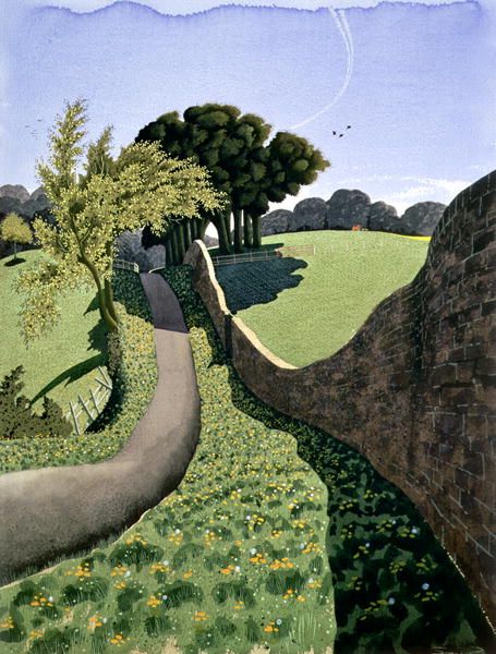 Simon Palmer (English, 1956)  “Dandelions”  watercolor Simon Palmer, Dandelion Painting, British Landscape, English Landscape, British Artists, Art Landscapes, Cityscape Art, 수채화 그림, Oil Painting Reproductions