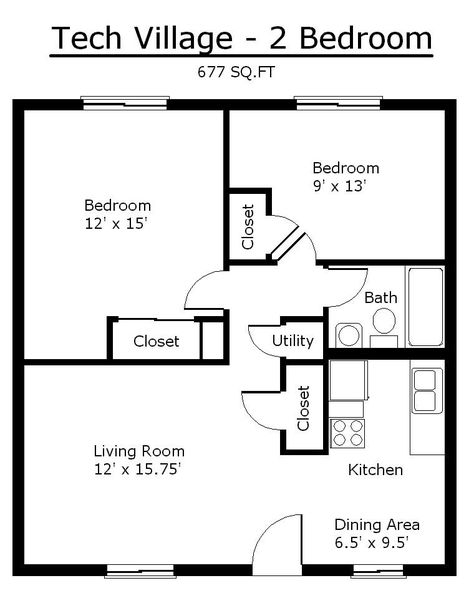 2 Bedroom Apartment Floor Plan, Upstairs Apartment, Apartment Layouts, Apartment Wishlist, Flat Plan, Bed Unit, Two Bedroom Apartment, Unique House Plans, Apartment Floor