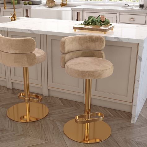 Grey And Gold Bar Stools, Bar Height Swivel Stools, Swivel Counter Stools With Backs Modern, Island Chairs Counter Stools, Gold Barstools, Modern Kitchen Stools, Stainless Steel Bar Stools, Gold Bar Stools, Kids Haircut