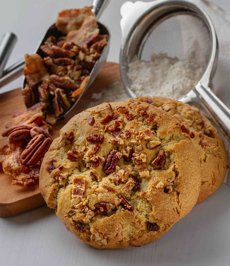 Maple Bacon Cookies, Maple Bourbon Glaze, Bacon Cookies, Bakery Owner, Maple Cookies, Bourbon Glaze, Baker's Rack, Maple Bourbon, Chocolate Bourbon