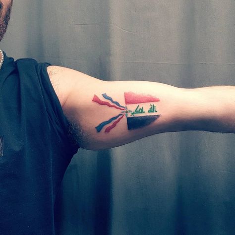 Syrian Iraqi flag🇮🇶 Iraqi Flag, Symbolic Tattoos, Watercolor Tattoo, Flag, Tattoos, Quick Saves