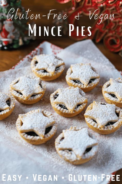 Gluten Free Mincemeat Pie, Vegan And Gluten Free Baked Goods, Gluten Free Shortcrust Pastry Recipe, Christmas Mincemeat Recipes, Vegan Gluten Free Christmas Desserts, Vegan Christmas Pie, Christmas Vegan Recipes, Gluten Free Mince Pies, Mincemeat Recipes