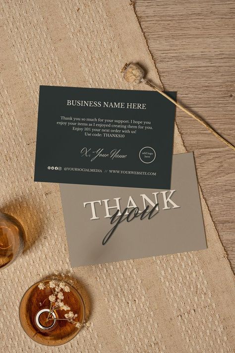 Ecommerce Packaging, Jewelry Packaging Design, Social Media Business Cards, Buisness Cards, Card Design Template, Qr Code Business Card, Salon Business Cards, Thank You Card Design, Business Thank You Cards