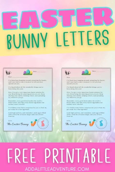 Easter Bunny Letters - Free Printables Free Teacher Appreciation Printables, Easter Bunny Letter, Magic Santa, Template Free Printable, Letter Templates Free, Family Disney Trip, Free Printable Letters, Easter Printables Free, Easter Morning