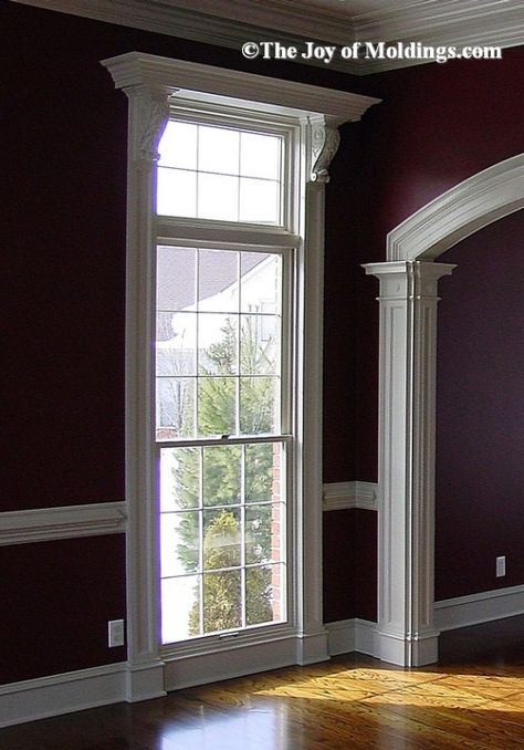 Window Molding Trim, Window Cornices, Victorian Windows, Luxury Windows, Cornice Design, Luxury Dining Tables, Gothic Windows, Window Trim Exterior, Window Molding