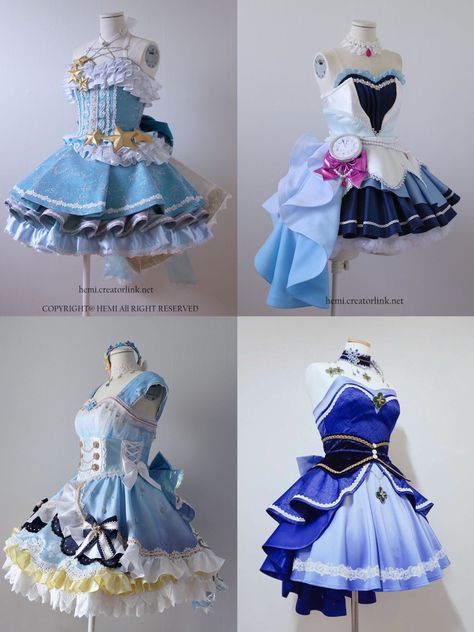 Blue Idol Outfit, Idol Dress, Kpop Closet, Outfit Kpop, Idol Outfit, Cool Ear Piercings, Stage Outfits, Character Outfits, Costume Design