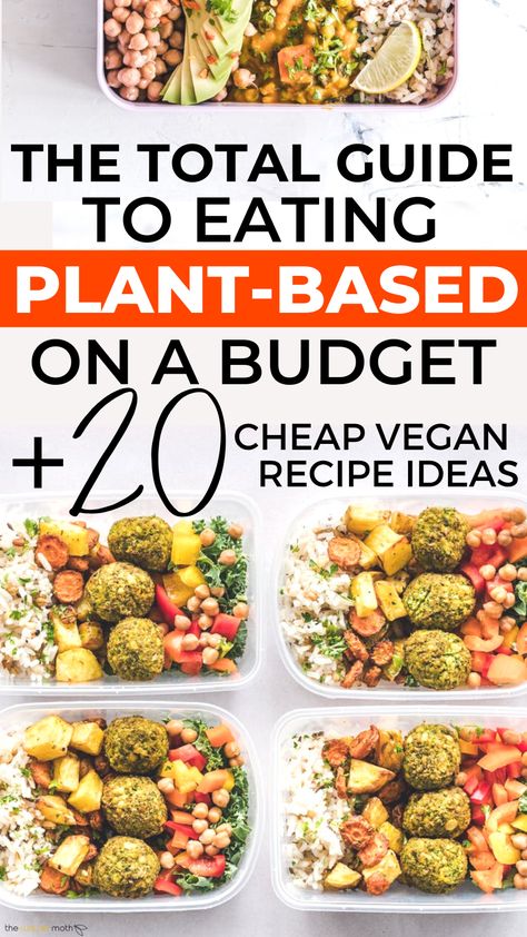 The total guide to eating plant-based on a budget, plus 20 cheap vegan recipe ideas perfect for a healthy, easy plant-based meal. This guide covers shopping for plant-based food on a budget, how to prepare cheap and healthy vegan meals, and lots of recipe inspiration suitable for a plant-based diet. Cheap Vegan Recipes, Cheap Vegan Meal Plan, Budget Vegan, Plant Based Diet Meals, Vegan Meal Plan, Uk Money, Cheap Vegan Meals, Frugal Food, Plant Based Meal Planning