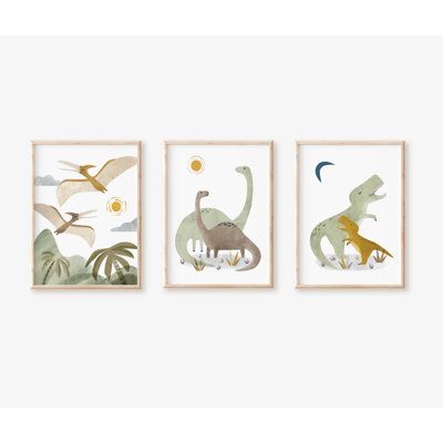 Dinosaur Themed Nursery, Dinosaur Nursery Decor, Cool Dinosaurs, Dinosaur Wall Art, Youth Decor, Dinosaur Nursery, Dinosaur Wall, Dinosaur Art, Art Print Set