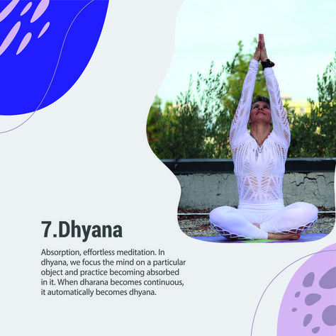 Absorption, effortless meditation. In dhyana, we focus the mind on a particular object and practice becoming absorbed in it. When dharana becomes continuous, it automatically becomes dhyana. Yoga Philosophy, Way Of Life, The Mind, Philosophy, Meditation, Mindfulness, Yoga