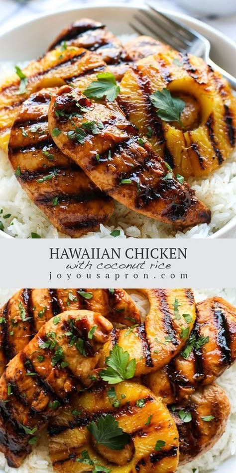 Chicken Pineapple, Pineapple And Coconut, Hawaiian Chicken, One Pot Dinners, Summer Recipes Dinner, Grilled Pineapple, Health Dinner, Coconut Rice, Grilled Chicken Recipes