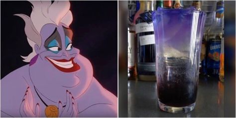 Ursula Food Ideas, Ursula Cocktail, Kid Friendly Party, The Sea Witch, Disney Drinks, Poor Unfortunate Souls, Halloween Disney, Grape Soda, Cocktail Ingredients