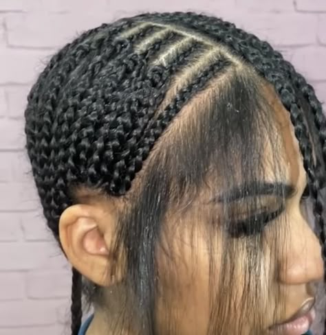 Braid Patterns For Sew Ins, Quick Weave Braid Down Pattern, V Part Wig Braid Pattern, Sewin Braid Pattern With Leave Out, Leave Out Braid Pattern, Braid Down Pattern For Wig, Middle Part Sew In Braid Pattern, Sew In Braid Down, Leave Out Braids