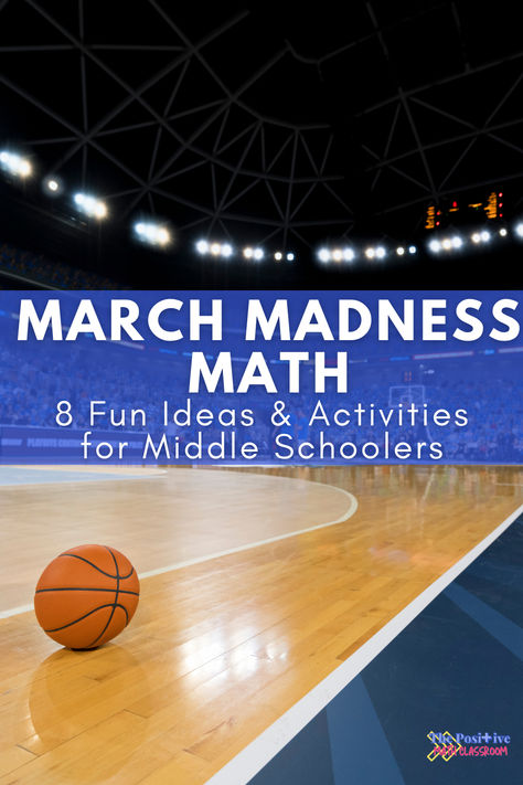 March Madness basketball is a perfect way to engage your students with fun meaningful math. Check out this blog post for engaging ideas and activities you can use in your middle school math classroom today. March Madness Math Activities, March Madness Activities, March Madness Math, March Madness Basketball, Math 8, Middle School Math Classroom, Upper Elementary Math, Middle Schoolers, Math Review