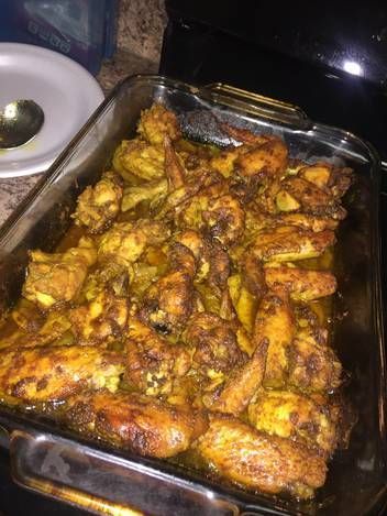 Baked Curry Chicken Wings Recipe by Shalonda M | Recipe | Jamaican dishes, Baked curry chicken, Chicken wing recipes Baked Curry Chicken Wings, Curry Turkey Wings, Curry Chicken Wings Recipes, Curry Wings, Curry Chicken Wings, Baked Curry Chicken, Jamaican Dishes, Chicken Wings Recipe, Turkey Wings