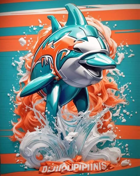 Miami Dolphins Wallpaper Iphone, Dolphins Nails, Miami Dolphins Nails, Miami Dolphins Outfit, Dolphins Aesthetic, Miami Dolphins Cake, Dolphins Cake, Nails Miami, Dolphins Art